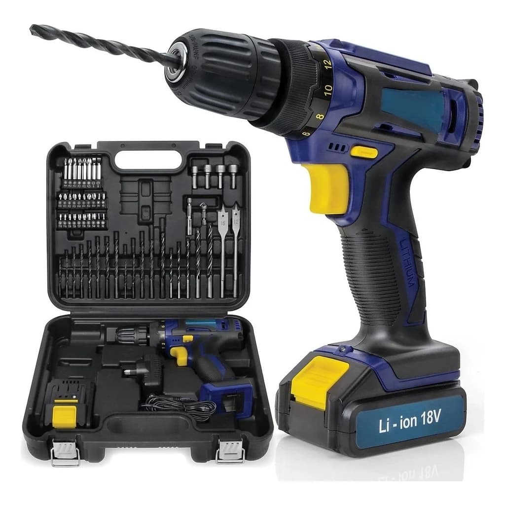 Two-Speed Cordless Drill Kit, 18 V